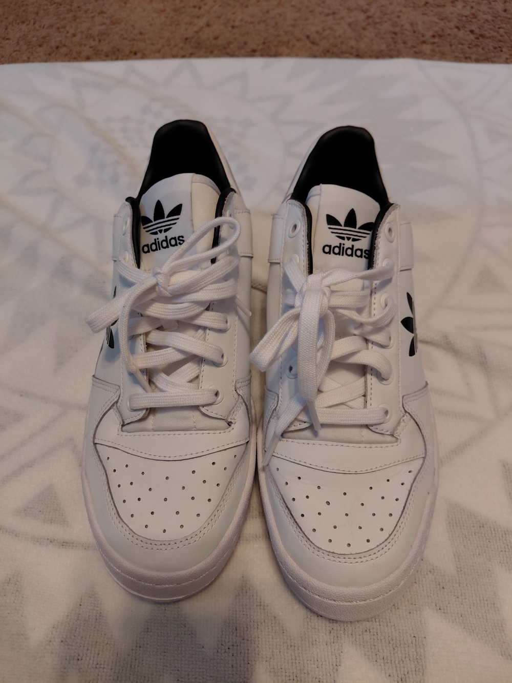 Adidas White Low-Top Sneakers with Black Accents